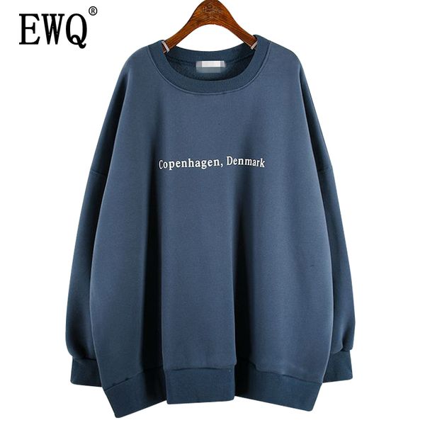 

ewq] 2019 autumn winter new pattern round collar long sleeve letter print patchwork pulloverse vintage sweatshirt women ak01703, Black