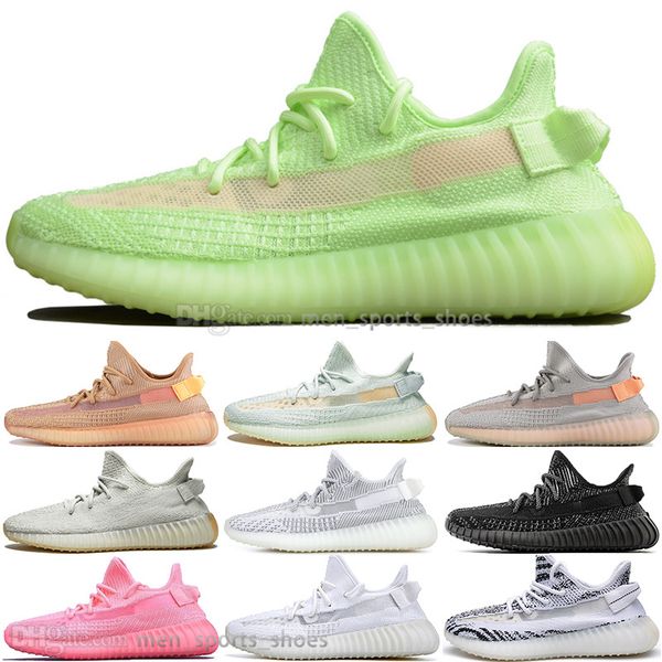 

kanye west clay v2 static reflective gid glow in the dark mens running shoes hyperspace true form women men sports designer sneakers 36-48