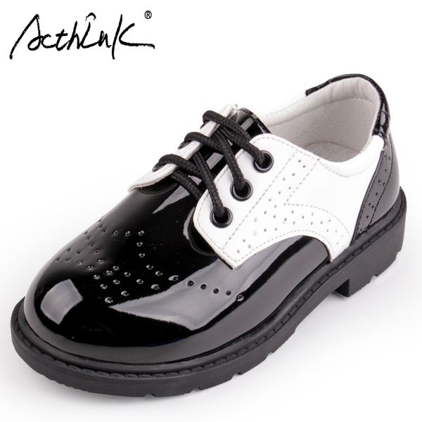 

new design girls dress leather shoes boys brogue leather shoes children wedding kids graduation, Black;grey