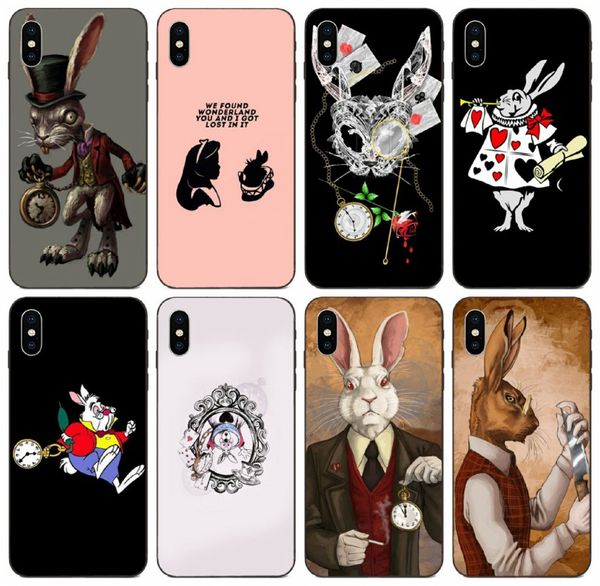 

tongtrade] comics manga caricature rabbit alice in wonderlandus case for apple iphone 11 pro x xs max 8s 7s 6s 5 samsung s5 honor 20i case