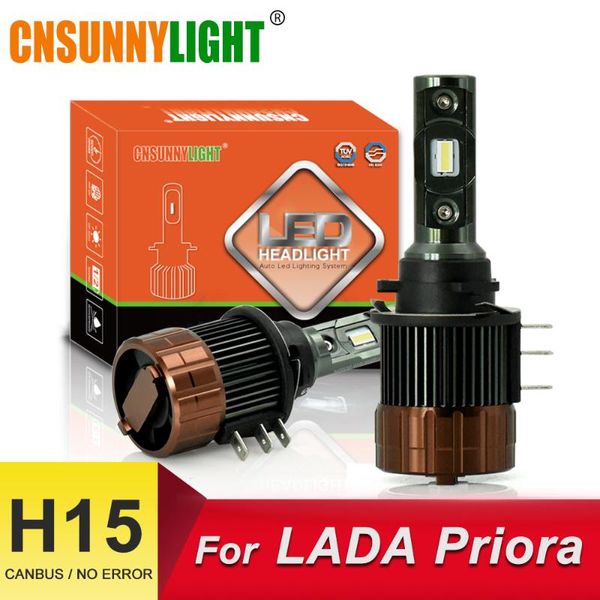 

cnsunnylight car led h15 фары лампы 12000lm 6000k подключи и играй дневные ходовые огни drls замена лампы для lada priora 2