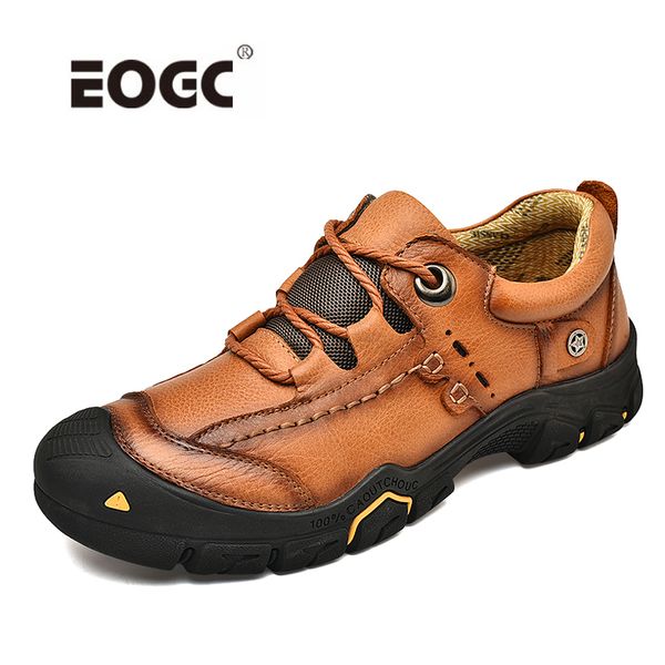 

new designer waterproof men boots comfort footwear genuine leather ankle boots shoes outdoor shoes men dropshipping, Black