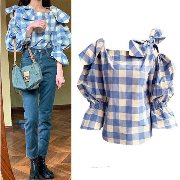 

нова вена блђза женина болие лђки оп блђза длинн онаѬики Ѭђкав plaid ини, White