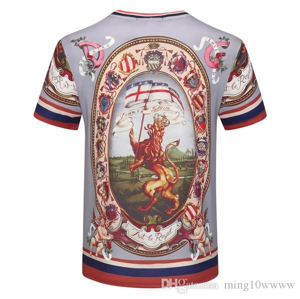 

2019ss summer street одежда мода итальянский 3 d печати men высокое качество с гладкой шелковистой хлопка тенниска вскользь женщины tee tshi, White;black