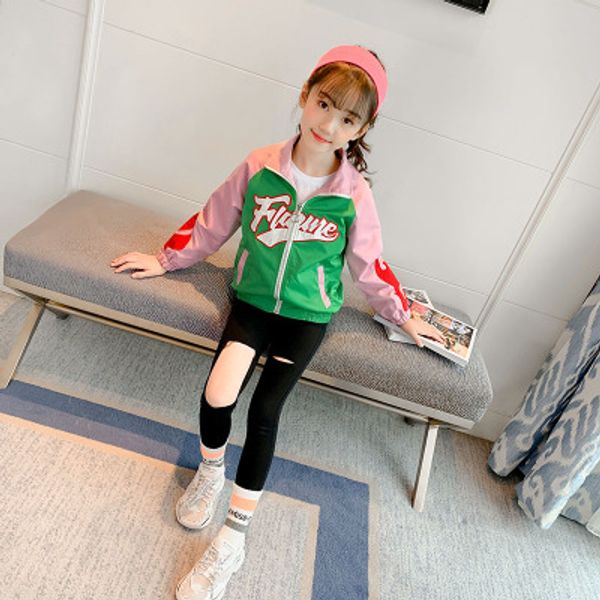 

девушки весна и осень пальто новая детская одежда мода чистая красный весна и осень шить цвет девушки куртка топ, Blue;gray