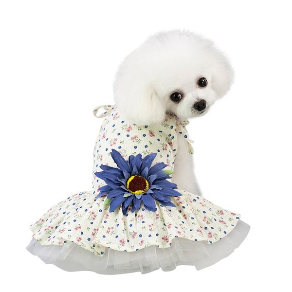 

summer dog dress sling princess dress daisy ornament sweety summer dogs clothes costume apparel for teddy