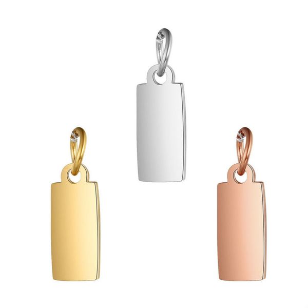 

5pc/bag floating charms stainless steel mirror high-grade polished pendant diy jewelry accessories rectangular pendant charms, Bronze;silver