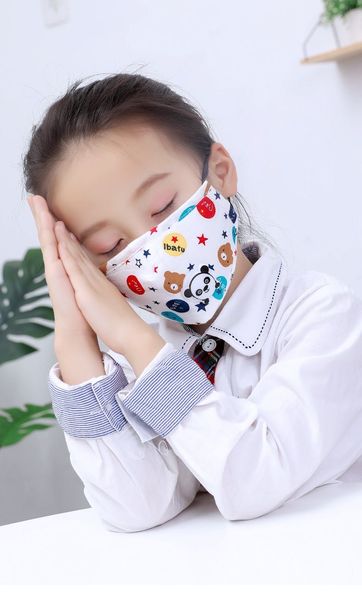 

5 слоев мультфильм panda шаблон двойная защита для лица маски фильтр воздушный клапан моющийся многоразовый дети маска защита рм2,5