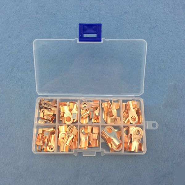 

70pcs copper battery cable connector terminal open lugs wire terminals 10/20/30/40/50a