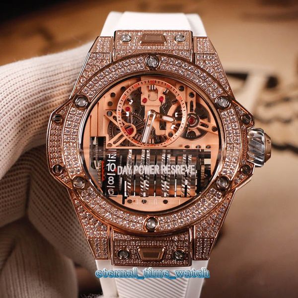 

Ver ion mp 11 911 ox 0118 rx 0904 ro e gold diamond ca e japan nh automatic men watch 3d tereo copic dial rubber trap watche, Slivery;brown