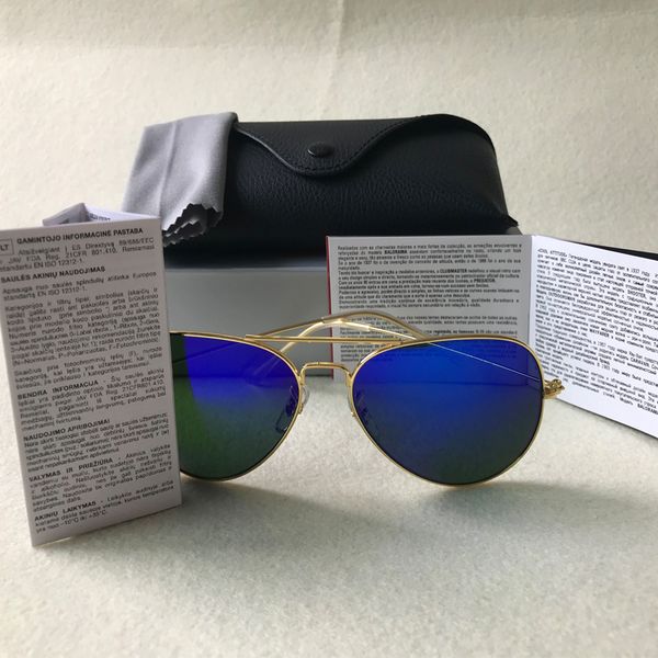 

brand designer sunglasses women men pilot uv400 lens sun glasses mens alloys frame eyeglasses 58 62mm glass lens with cases, White;black