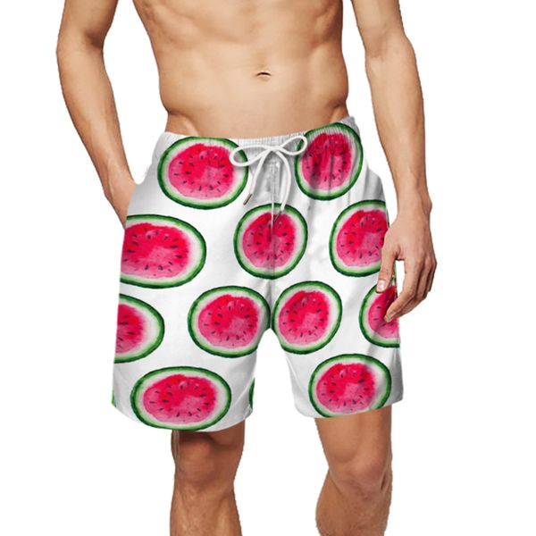 

summer men's beach shorts man holiday sport pant watermelon 3d print surfing shorts male loose surf board trunks pocket swimsuit