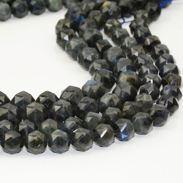 

natural dark labradorite triangle faceted round beads 8mm / 10mm / 12mm