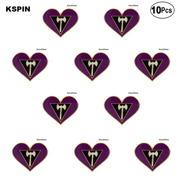 

lesbian pride heart shape lapel pin flag badge brooch pins badges 10pcs a lot, Gray