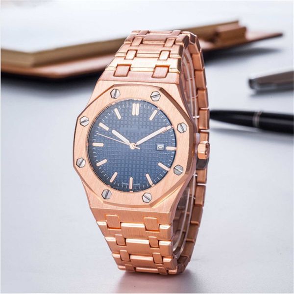 

mens luxe watches fashion stainless steel quartz men casual watch with calendar waterproof sport wristwatches 18, Slivery;brown