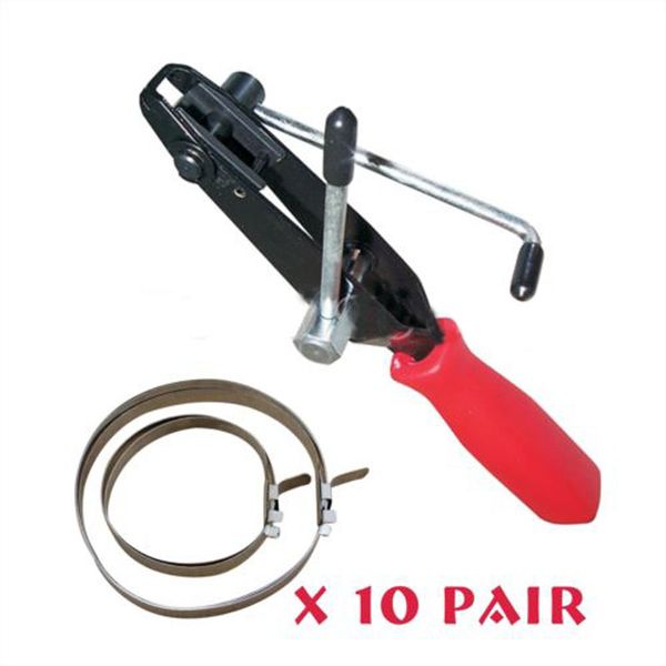

cv joint boot clamp plier tool with 10 pair of clamps universal fits all cars
