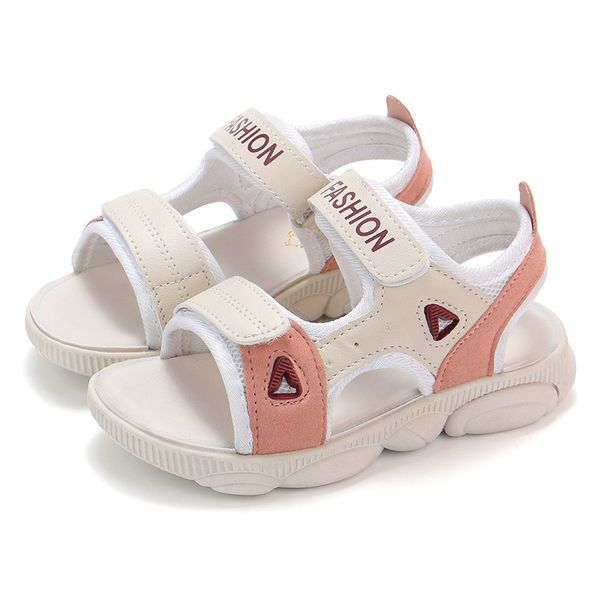 

summer children's beach shoes kids girl breathable anti-slip bear bottom design soft shoes sandals cute leather crib, Black;red
