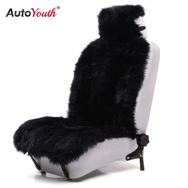 

autoyouth long wool luxury car seat cover universal fit most cars suv truck gray car seat cushions 1 pcs cover