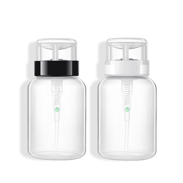 

200ml empty plastic gel nail polish remover cleaner liquid container alcohol liquid press pump dispenser clear pressure bottle