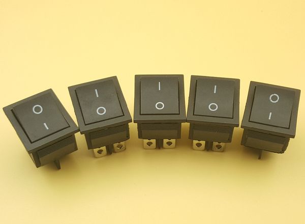 Frete Grátis 50 Pcs Rocker Switch com Black 4 pin on / off 16A / 250 V
