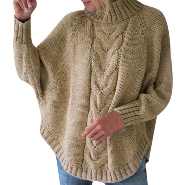 

female clothing sweater women solid loose warm sweater long sleeve o-neck batwing sleeve knitting pull femme#5, White;black