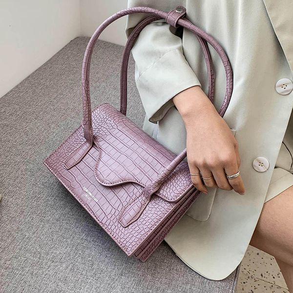 

камень шаблон фиолетовый кожа pu сумки на ремне для женщин 2020 простые сумки женщины моды мешок руки lady totes