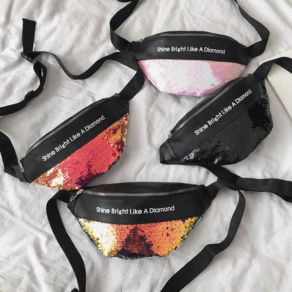 

женская сумка fshion с блестками талия fanny яркий мужской ремень кожаная сумка с буквенным принтом на плечо диагональная сумка через плечо