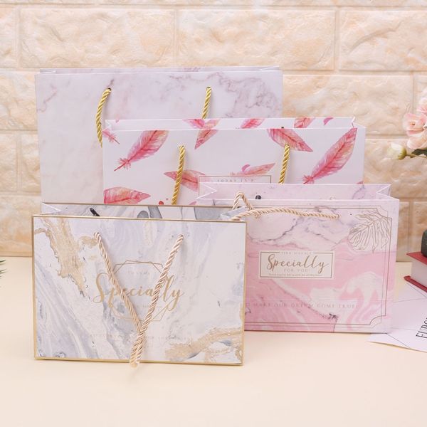 

paper gift bag with handle wrapping package festival jewelry wedding party recyclable bags birthday supplies