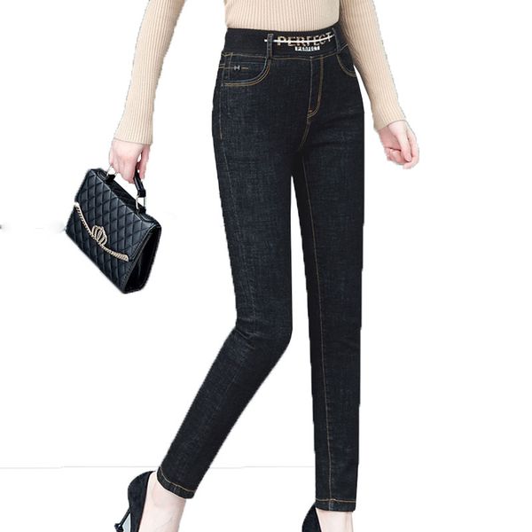 

2020 new jeans fashion slim fit jeans women pencil pants autumn skinny trousers for lady winter femme plus size ok258, Blue