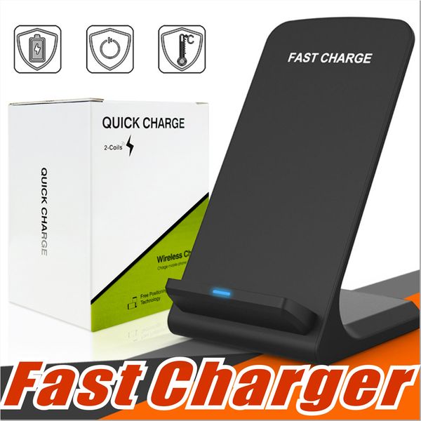 

2 coil 10w wirele charger fa t qi wirele charging tand pad for apple iphone x 8 8plu am ung note 8 8 7 all qi enabled martphone
