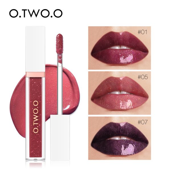 

2019 o.two.o sky mirror glass water 7colors glitter lip gloss long lasting waterproof smooth lipgloss easy to wear matte lipstick tube