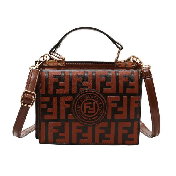 

foreign trade package fashion letter small square bag 2019 new retro embossed handbag trend ladies shoulder messenger bags handbags purses, Black