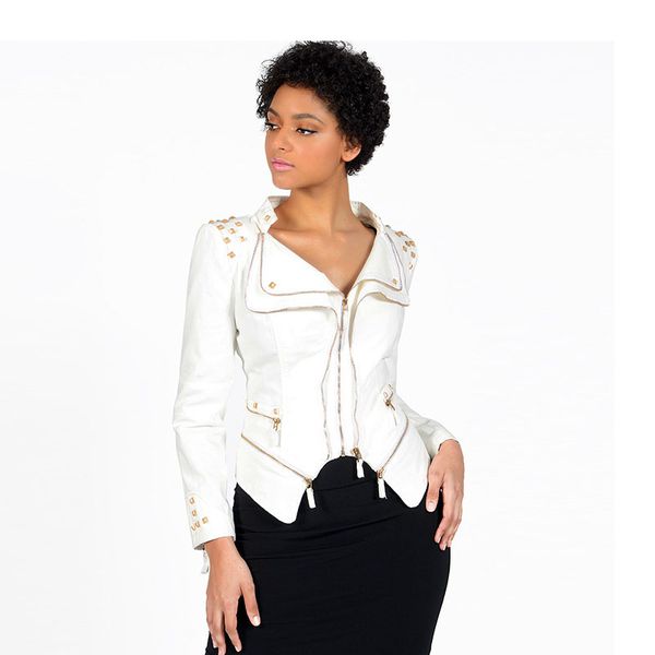 

coats and jackets women slim shrug rivet stitching dovetail denim locomotive slim coat ladies denim jackets jaqueta feminina, Black;brown