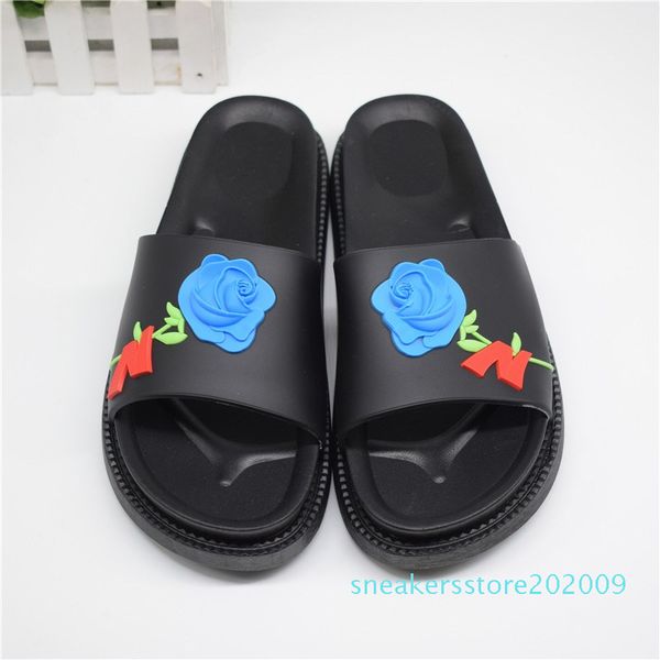 

fashion design flower embroidery sandal summer men genuine leather beach flip flops slipper s09, Black