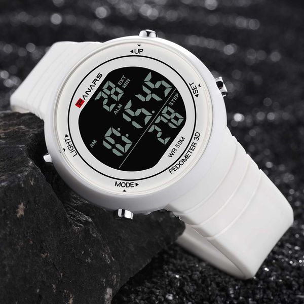 

multi function sports calculation step count waterproof watch electronic watch digital fashion gif men's outdoor spo, Slivery;brown