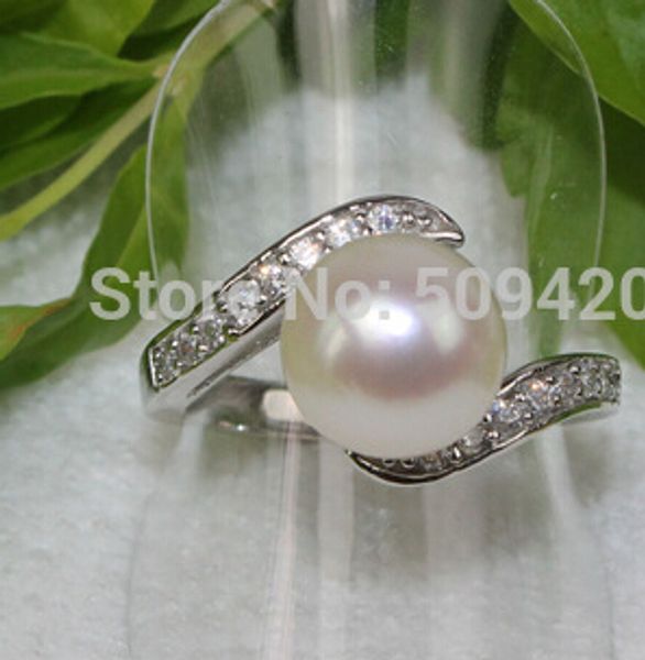 

real natural akoya white cultured pearl ring7-9, Slivery;golden