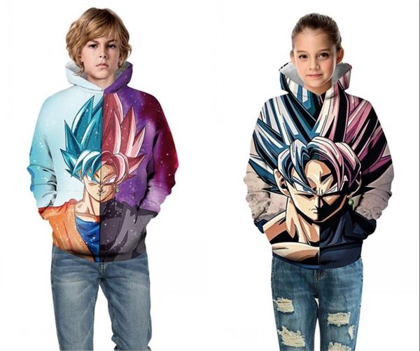 

dragon ball 3d print boys girls hoodies winter autumn outerwear kids hooded sweatshirts childrens long sleeve pullover, Black