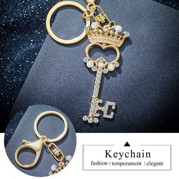 

qcooljly rhinestone кристалл подвеска шарм корона брелок кольцо брелок валентин подарок женщины ключ горячее цепь ювелирные изделия, Silver