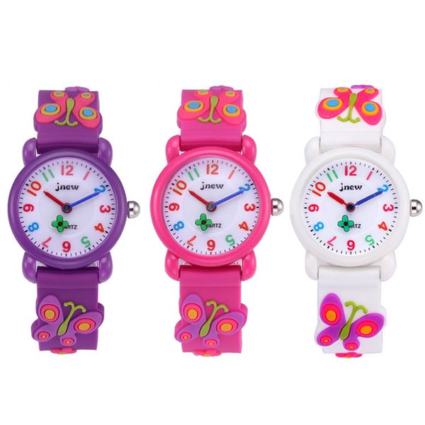 

children 3d silica gel cartoon wrist watch waterproof quartz watch pupil girl surface children wrist, Blue