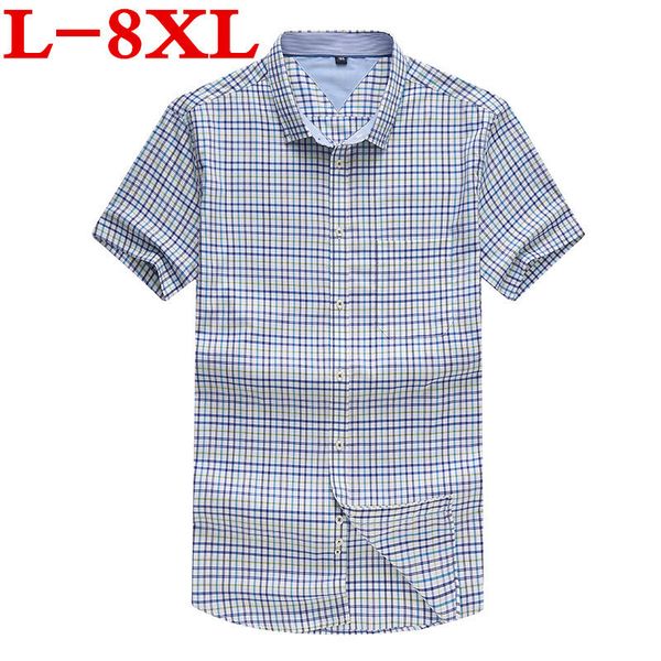 

10xl 8xl plus size summer men's fashion leisure boutique cotton short sleeve shirt/male lapel mushroom embroidery casual shirts, White;black