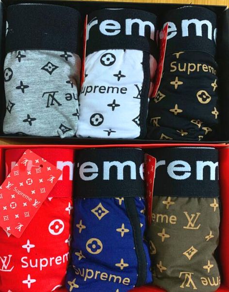 

Men de igner boxer underpant 2019 new fa hion letter boxer ca ual olid color underwear trend breathable underwear with no box