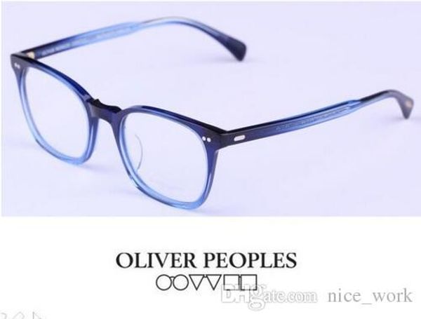 

brand glasses-oliver peoples vintage optical frame glasses l.a.coen eyeglasses myopia eye glasses full frame men/women ov5297 oculos de grau, Black