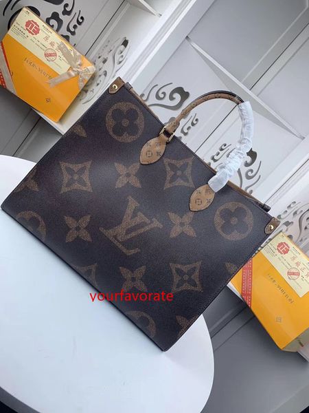 

#458 5a l brand v onthego tote bags women handbag fashion classic toron handle bags genuine leather large capacity shopping bag m44576