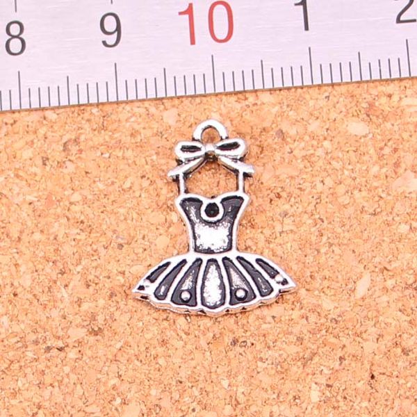 127pcs Charms Ballet Tutu Dress Ballerina Skirt Antique Silver Pingants, tornando jóias de prata tibetanas de bricolage