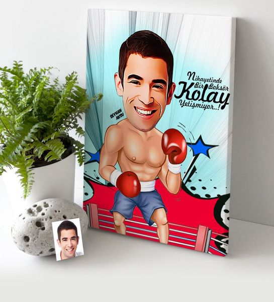 

personalized men boxer cartoon canvas table (30x50 cm.) 1 other festive & party supplies