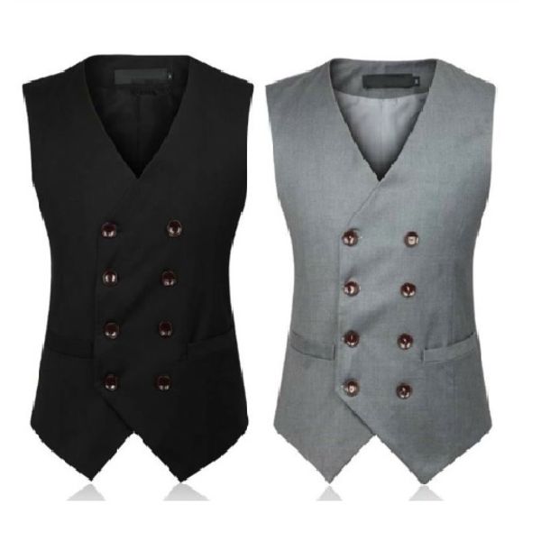 

men's suits & blazers my loddy dress vests for men slim fit mens suit vest male waistcoat casual sleeveless formal business jacket (one, White;black