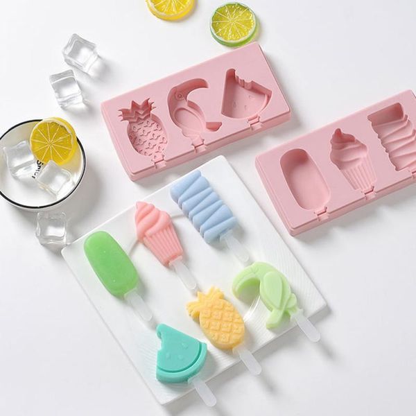 

домашнее мороженое пресс-формы многоразовые льда кубики лоток силикона diy popsicle mold изготовление инструмента christmas decor десерт mak
