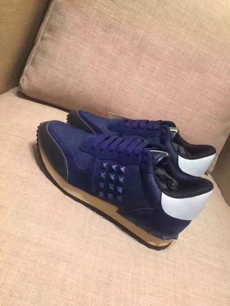 

New fa hion rock runner camouflage leather neaker hoe men women rock tud outdoor ca ual trainer luxury port hoe