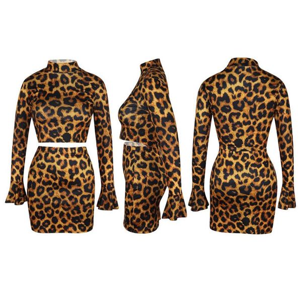 

piece платье печати леопарда бабочка рукавом женские 2шт наборы топы юбки женская одежда женская мода два, White