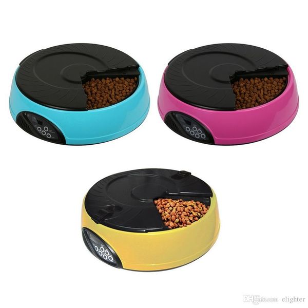 2019 Automatic Pet Feeder 6 Meals Day For Dog Food Trays Bowl
